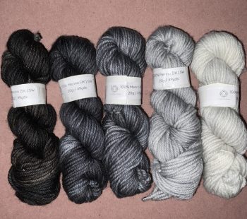5.0 Shades of Gray * DK Treat Pack - 5 minis / 20g each - 100% Merino - Image 3