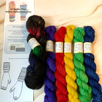 UBF Mitten Kit - w/ Black Multi Base & Ravelry Download Code - Image 2